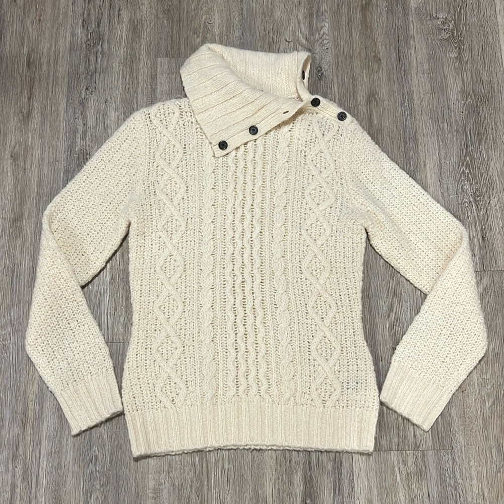 Gap Wool/Camel Hair Turtle Neck With Buttons Knit Sweater​